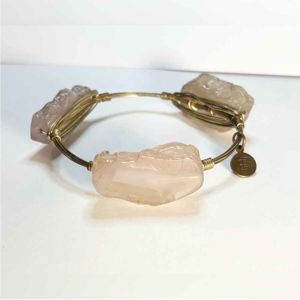 Bourbon and Bowties Gold and Pink Stone Bracelet - Picture 3 of 3